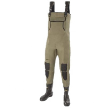 Plain Neoprene Fishing Wader Suit with Rubber Boots from China